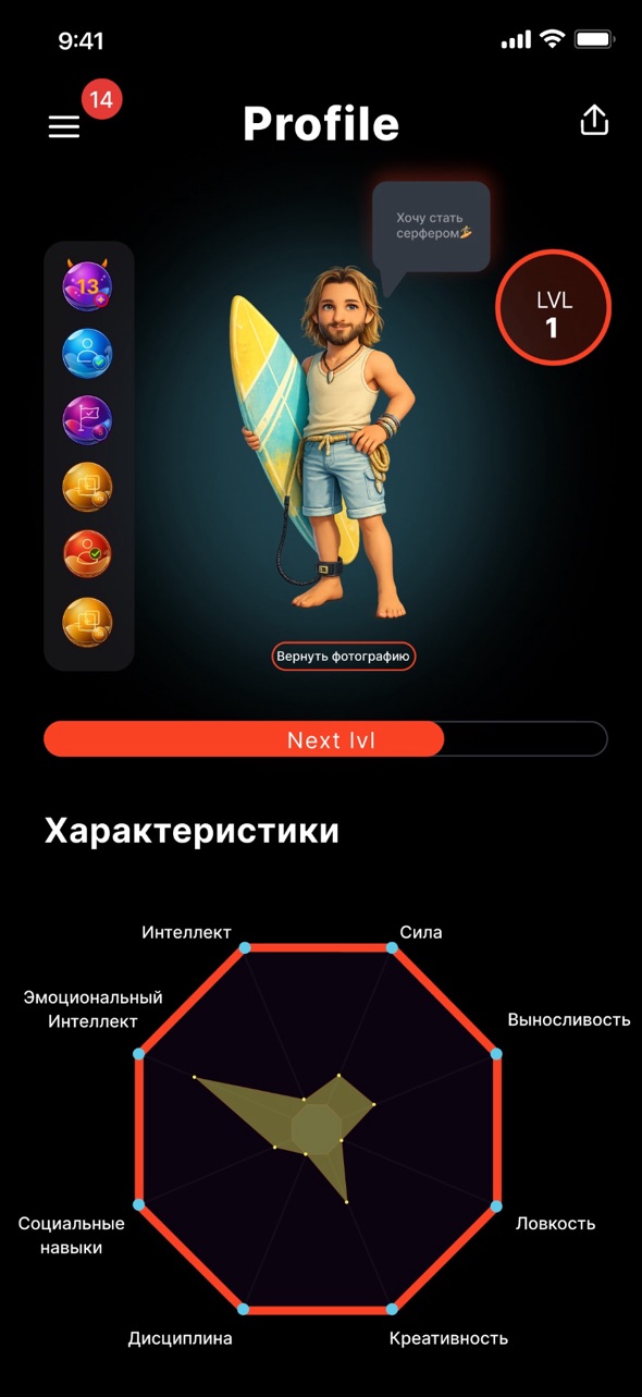upme — профиль с ИИ-аватаром